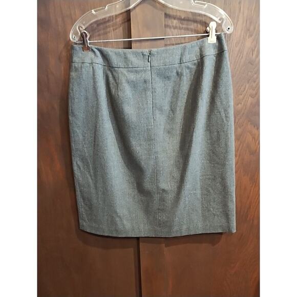 Talbots Skirt Womens 12 Large Gray Midi A-Line Wool Lined Zipper Stretch Career - Picture 3 of 6